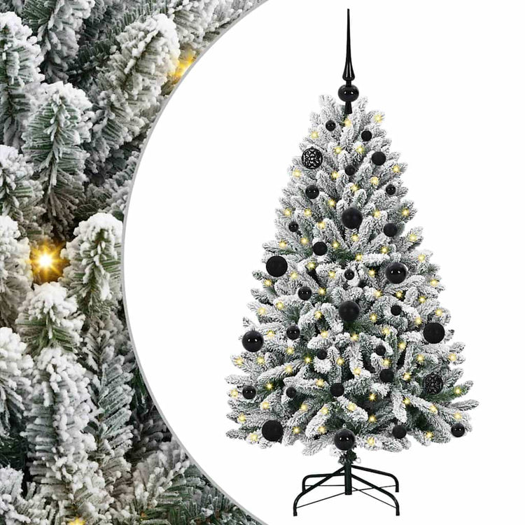 Vidaxx künstlicher Weihnachtsbaum mit 150 LED grün und weiß, 120 cm PVC und Metall