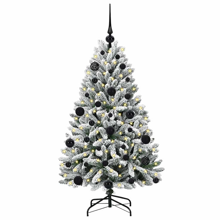 Vidaxx künstlicher Weihnachtsbaum mit 150 LED grün und weiß, 120 cm PVC und Metall