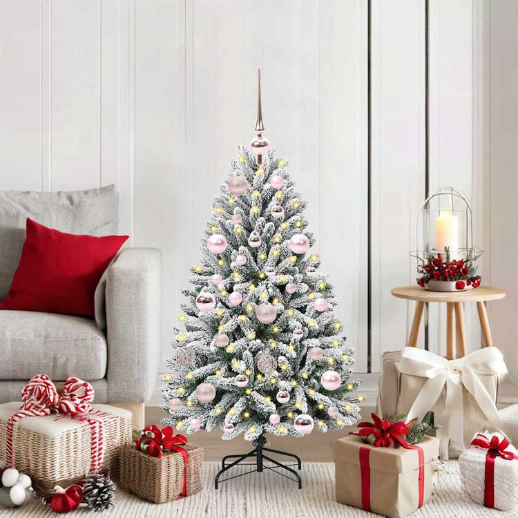 Vidaxx künstlicher Weihnachtsbaum mit 150 LED grün und weiß, 120 cm PVC und Metall