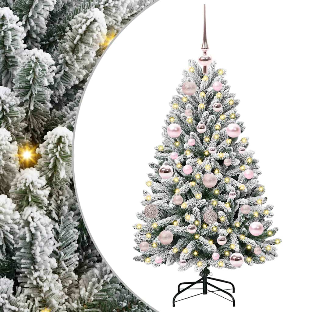 Vidaxx künstlicher Weihnachtsbaum mit 150 LED grün und weiß, 120 cm PVC und Metall