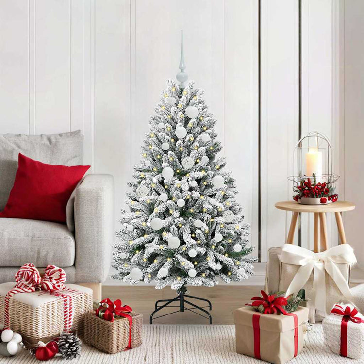 Vidaxx künstlicher Weihnachtsbaum mit 150 LED grün und weiß, 120 cm PVC und Metall