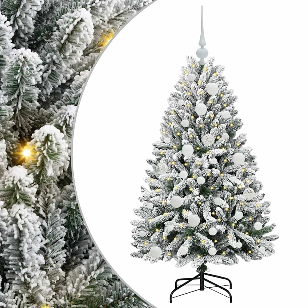 Vidaxx künstlicher Weihnachtsbaum mit 150 LED grün und weiß, 120 cm PVC und Metall