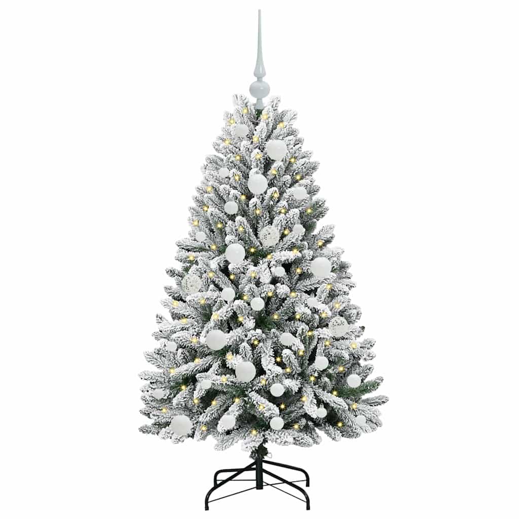Vidaxx künstlicher Weihnachtsbaum mit 150 LED grün und weiß, 120 cm PVC und Metall