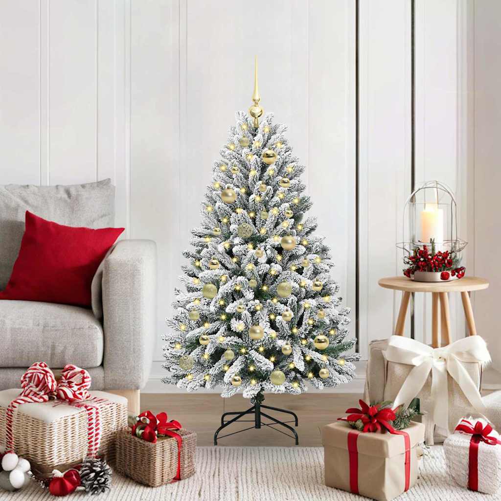 Vidaxx künstlicher Weihnachtsbaum mit 150 LED grün und weiß, 120 cm PVC und Metall