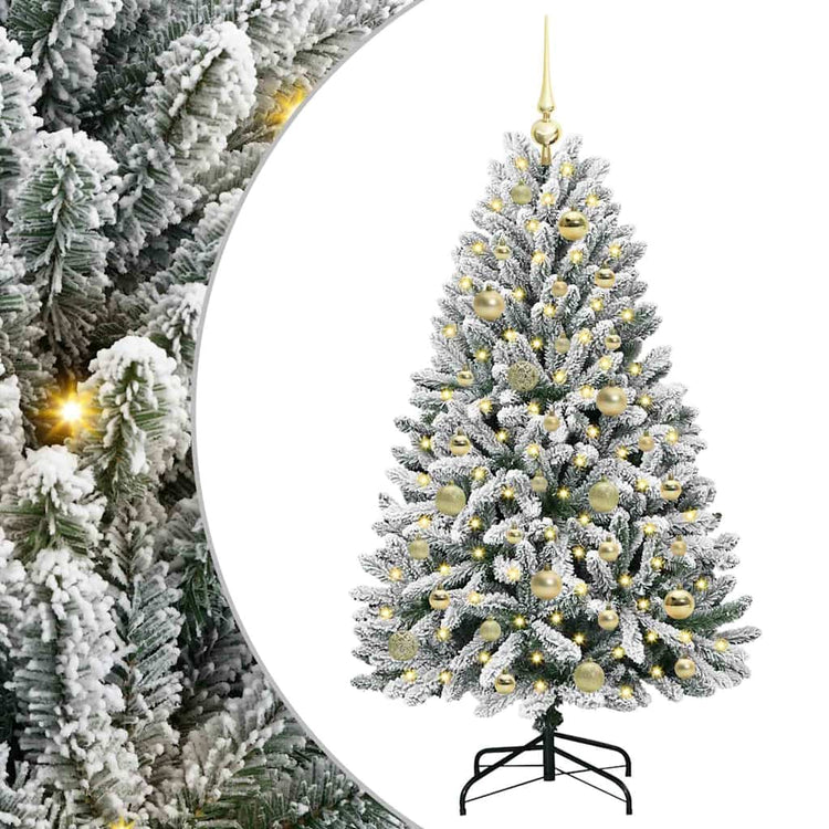 Vidaxx künstlicher Weihnachtsbaum mit 150 LED grün und weiß, 120 cm PVC und Metall