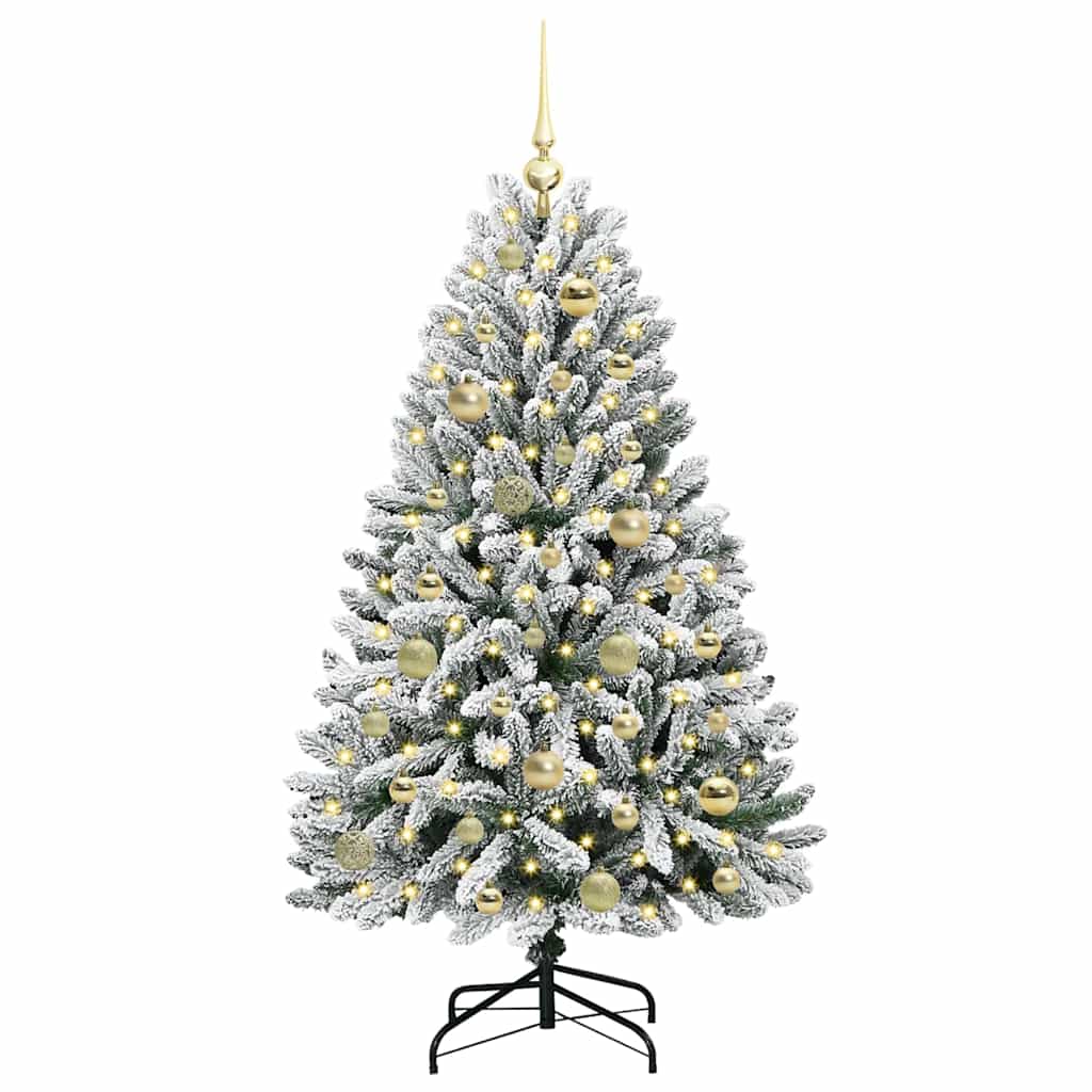 Vidaxx künstlicher Weihnachtsbaum mit 150 LED grün und weiß, 120 cm PVC und Metall