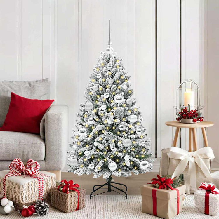 Vidaxx künstlicher Weihnachtsbaum mit 150 LED grün und weiß, 120 cm PVC und Metall