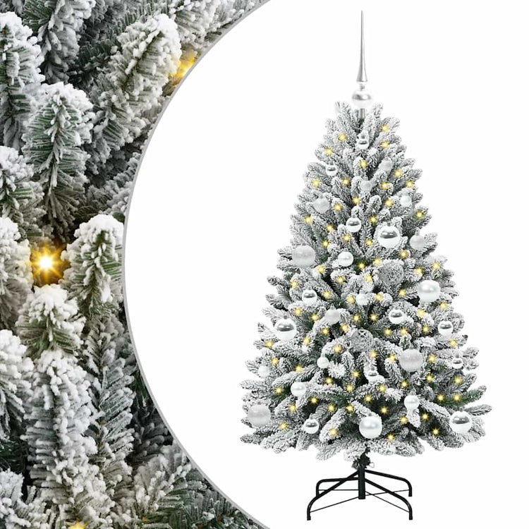 Vidaxx künstlicher Weihnachtsbaum mit 150 LED grün und weiß, 120 cm PVC und Metall