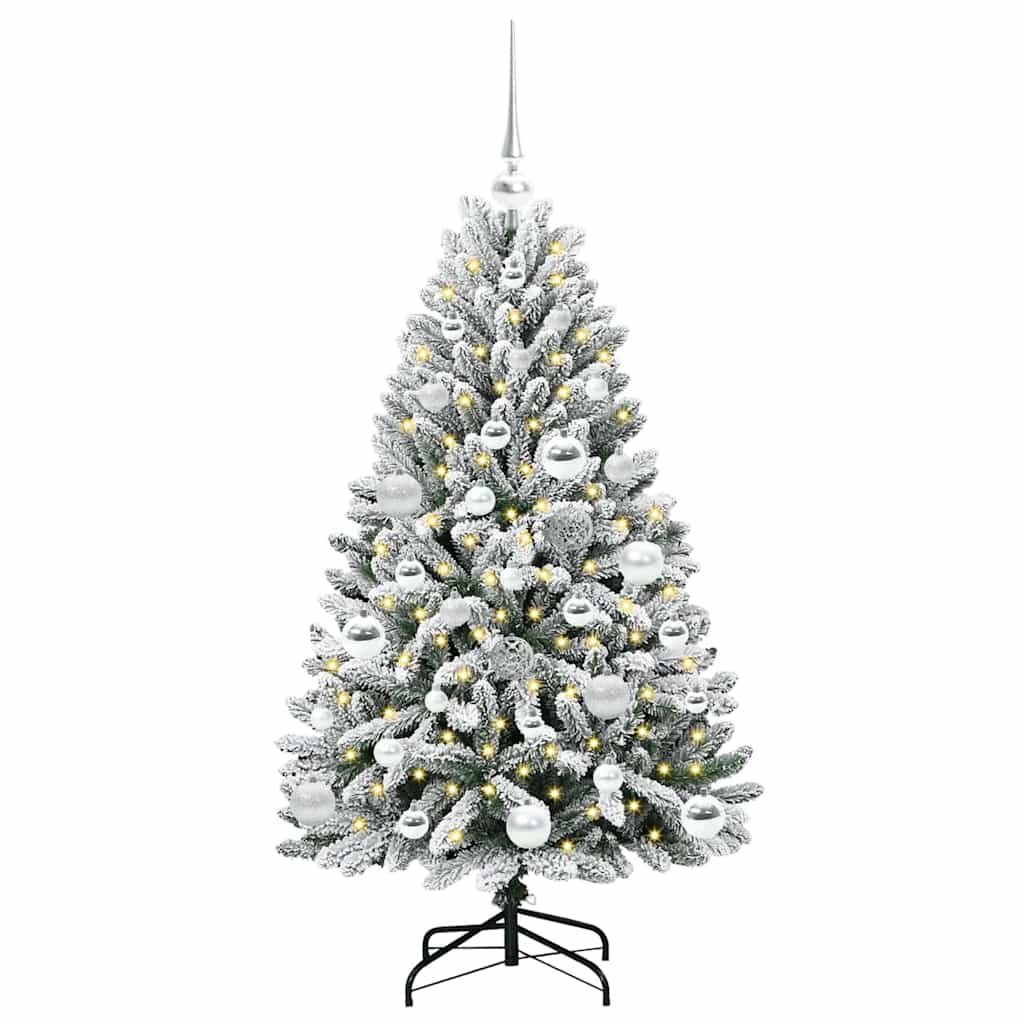 Vidaxx künstlicher Weihnachtsbaum mit 150 LED grün und weiß, 120 cm PVC und Metall