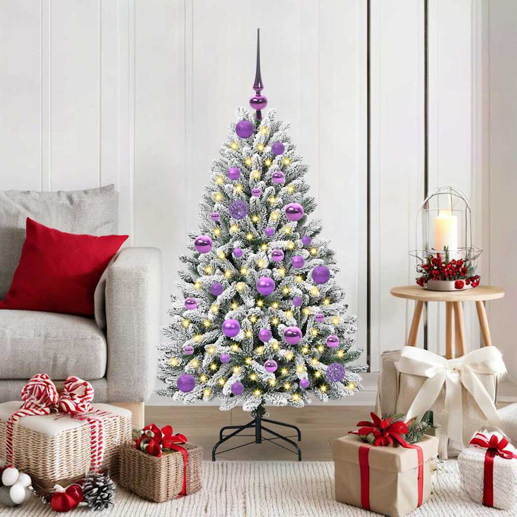 Vidaxx künstlicher Weihnachtsbaum mit 150 LED grün und weiß, 120 cm PVC und Metall