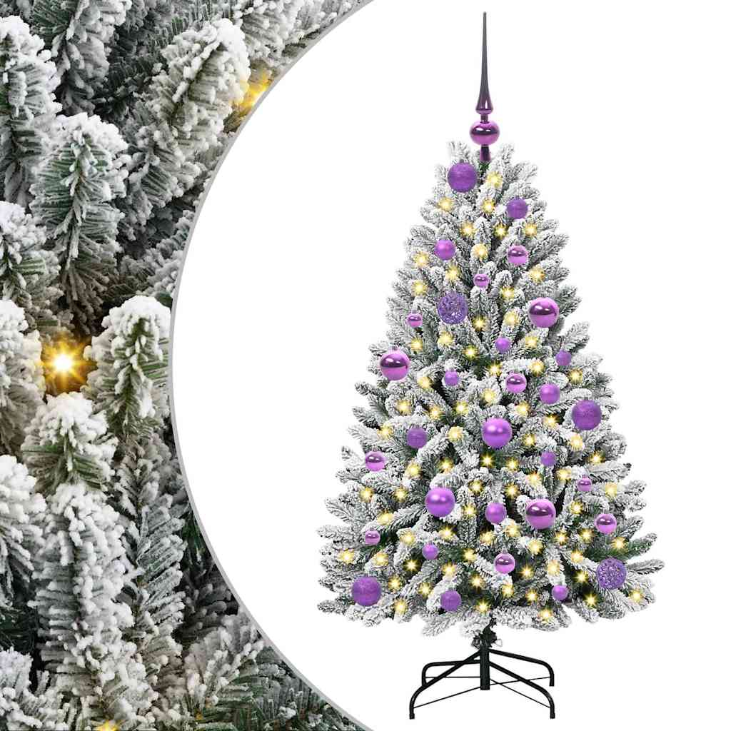 Vidaxx künstlicher Weihnachtsbaum mit 150 LED grün und weiß, 120 cm PVC und Metall