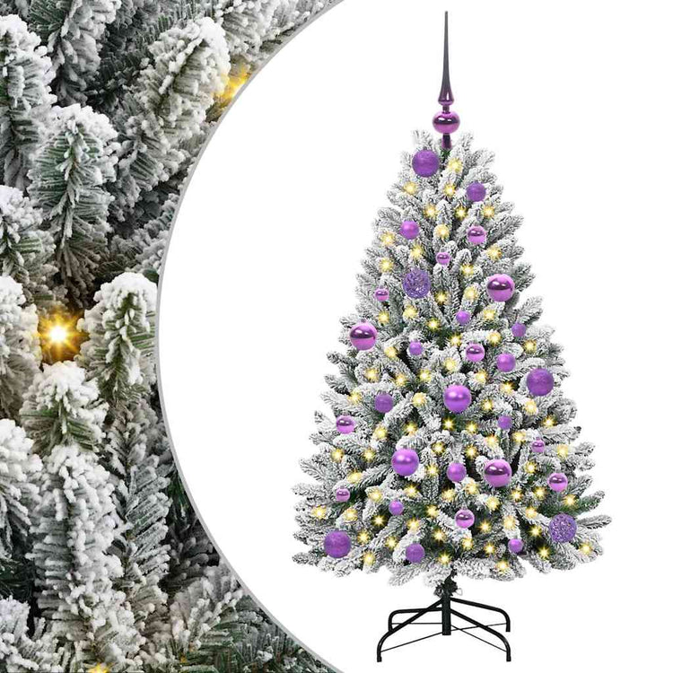 Vidaxx künstlicher Weihnachtsbaum mit 150 LED grün und weiß, 120 cm PVC und Metall
