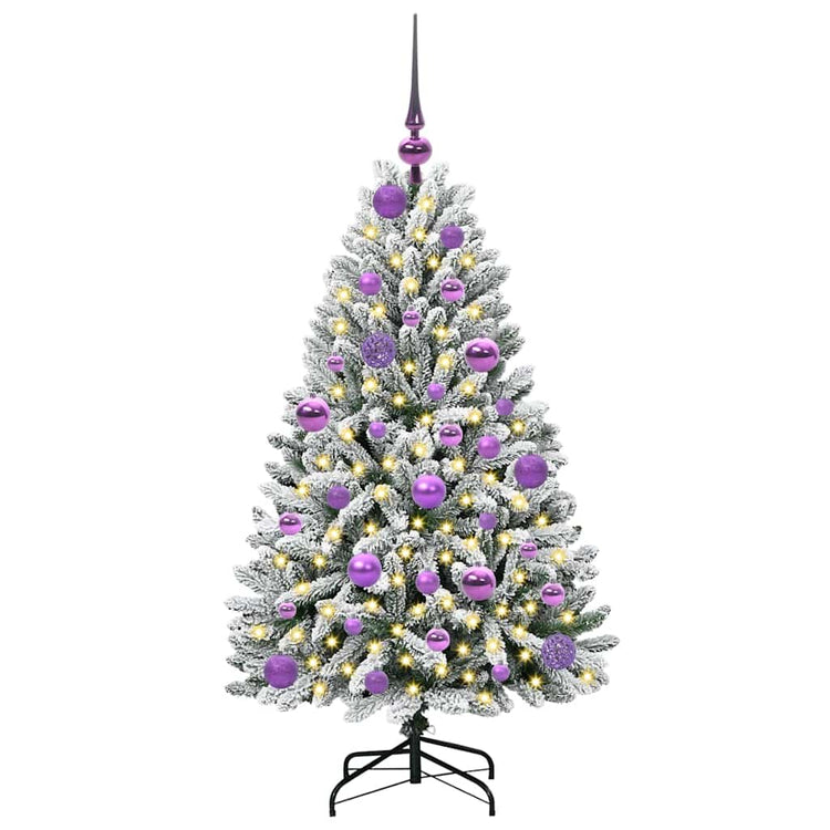 Vidaxx künstlicher Weihnachtsbaum mit 150 LED grün und weiß, 120 cm PVC und Metall