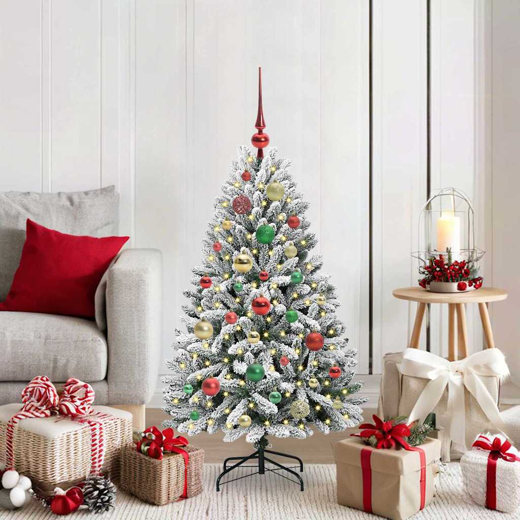 Vidaxx künstlicher Weihnachtsbaum mit 150 LED grün und weiß, 120 cm PVC und Metall