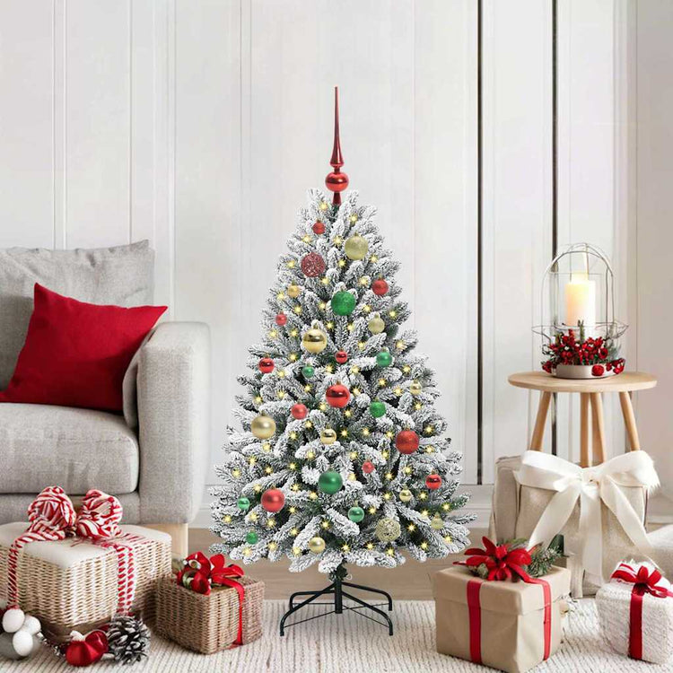 Vidaxx künstlicher Weihnachtsbaum mit 150 LED grün und weiß, 120 cm PVC und Metall