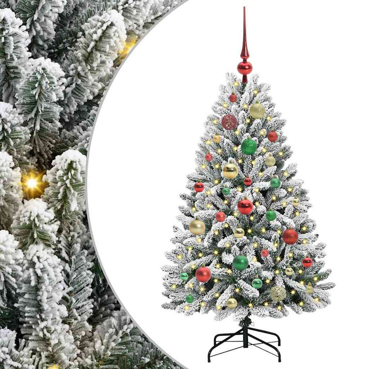 Vidaxx künstlicher Weihnachtsbaum mit 150 LED grün und weiß, 120 cm PVC und Metall