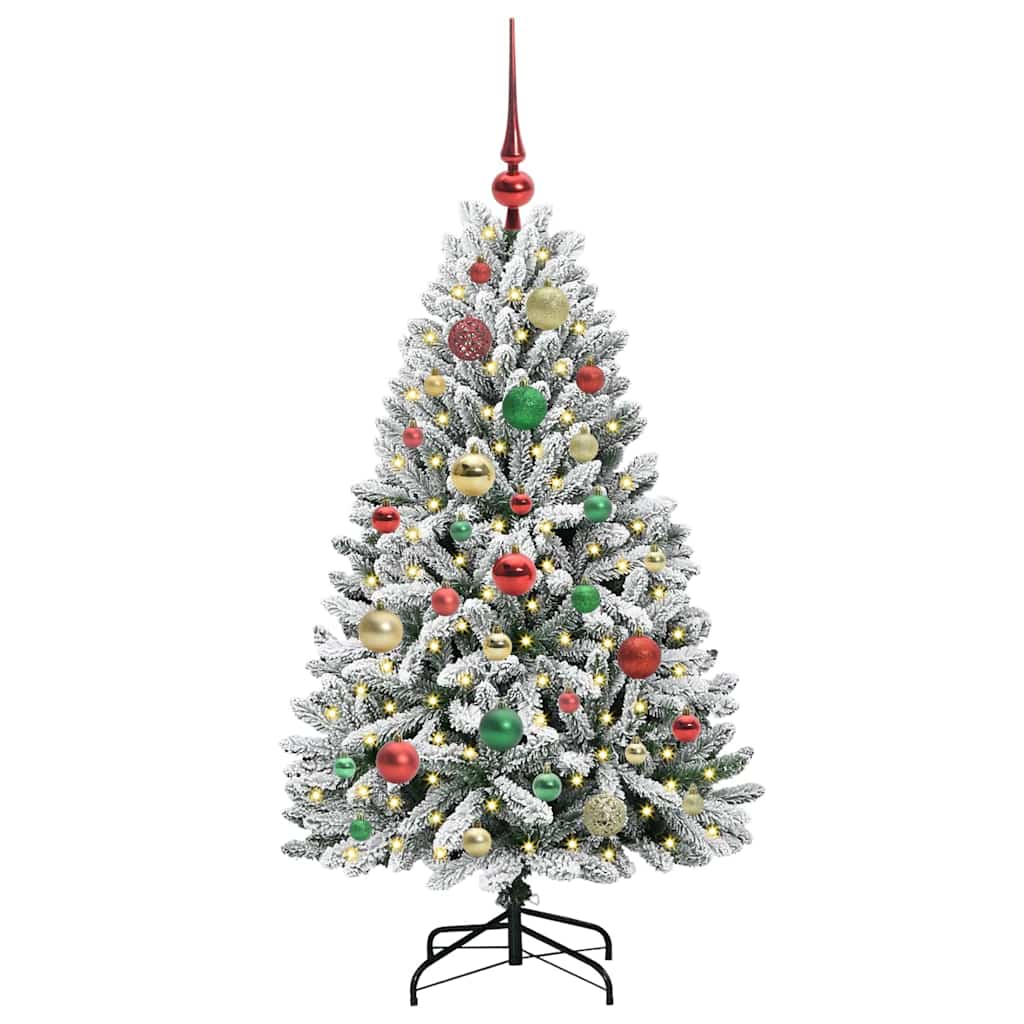 Vidaxx künstlicher Weihnachtsbaum mit 150 LED grün und weiß, 120 cm PVC und Metall