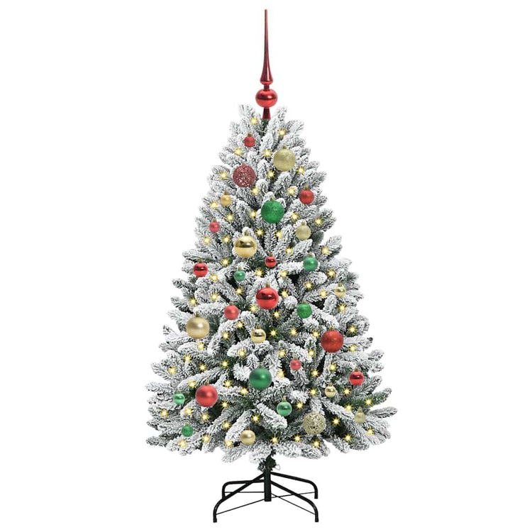 Vidaxx künstlicher Weihnachtsbaum mit 150 LED grün und weiß, 120 cm PVC und Metall