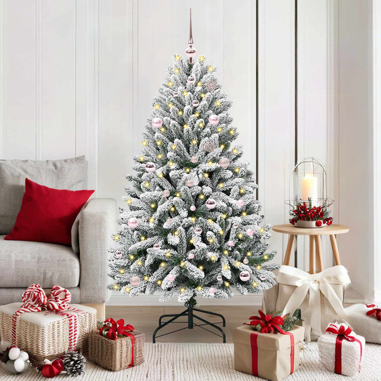 Vidaxx künstlicher Weihnachtsbaum mit 150 LED grün und weiß, 150 cm PVC und Metall