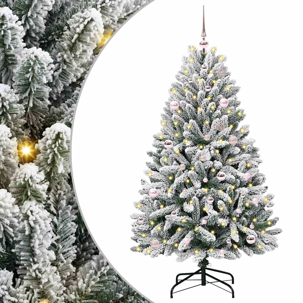 Vidaxx künstlicher Weihnachtsbaum mit 150 LED grün und weiß, 150 cm PVC und Metall