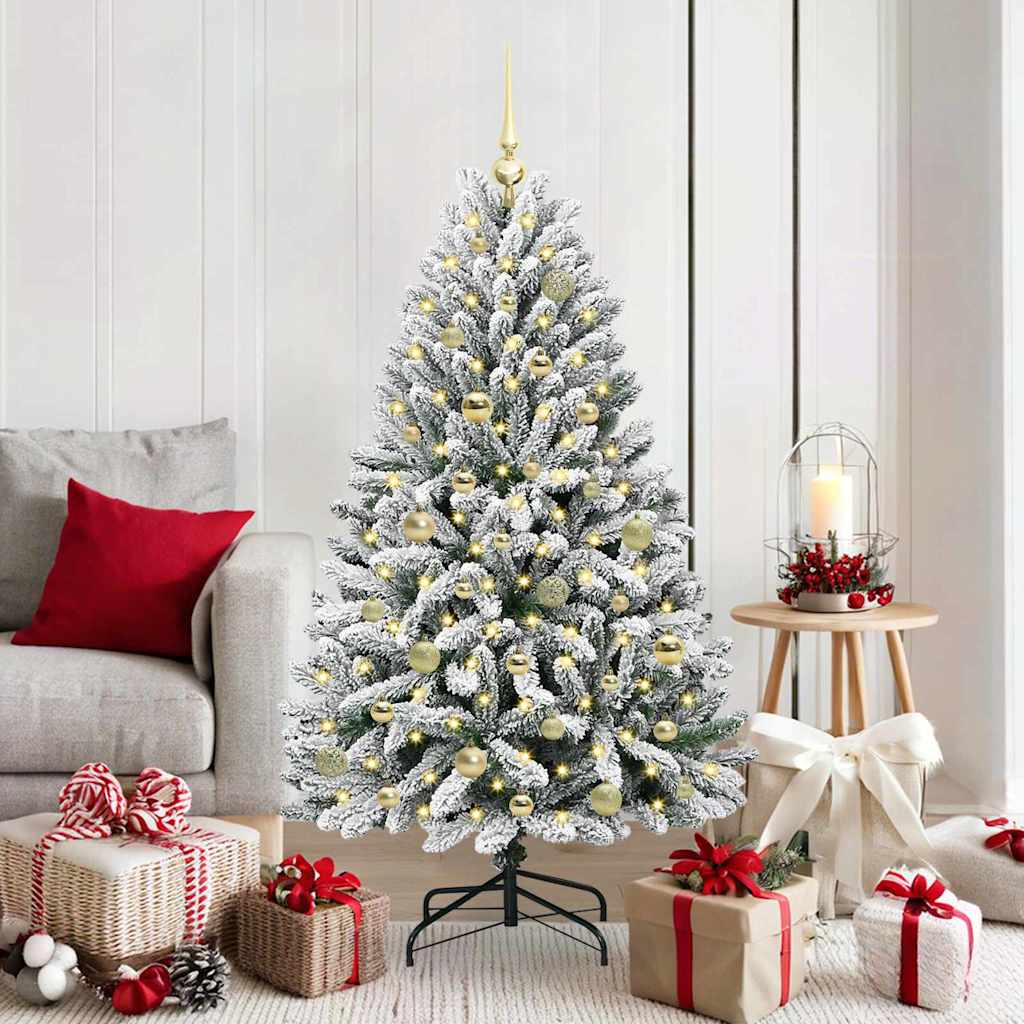 Vidaxx künstlicher Weihnachtsbaum mit 150 LED grün und weiß, 150 cm PVC und Metall