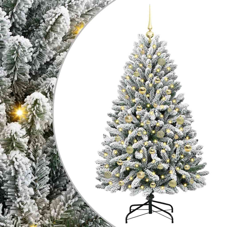 Vidaxx künstlicher Weihnachtsbaum mit 150 LED grün und weiß, 150 cm PVC und Metall