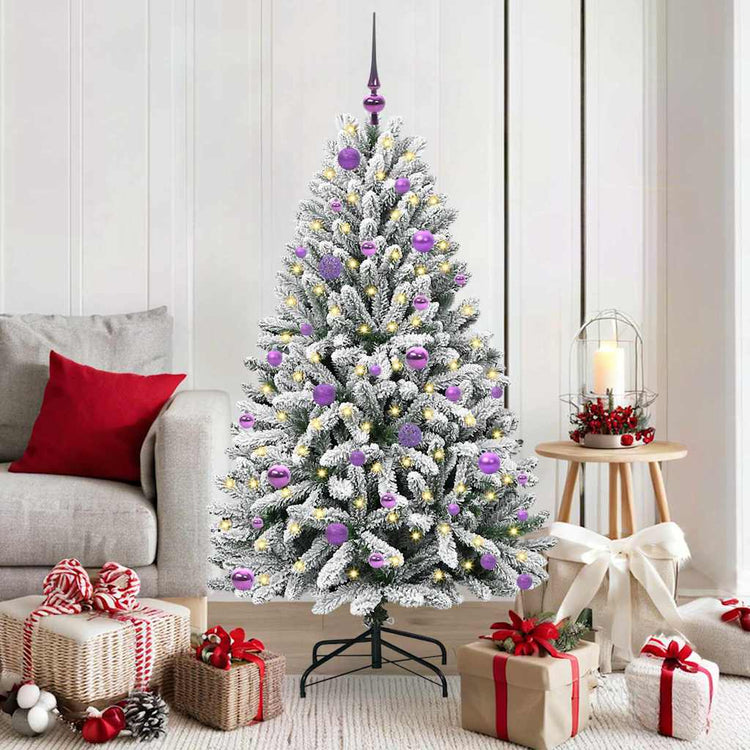 Vidaxx künstlicher Weihnachtsbaum mit 150 LED grün und weiß, 150 cm PVC und Metall