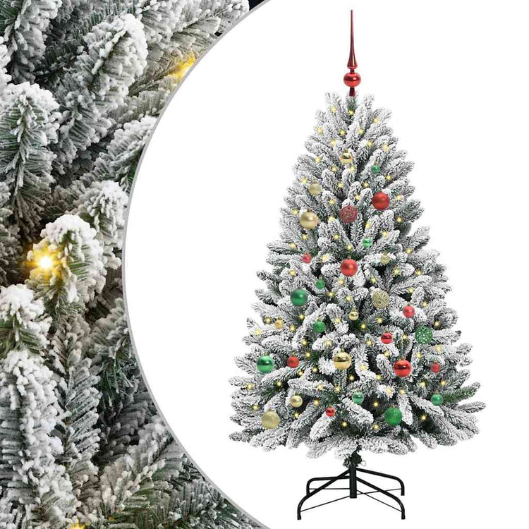 Vidaxx künstlicher Weihnachtsbaum mit 150 LED grün und weiß, 150 cm PVC und Metall