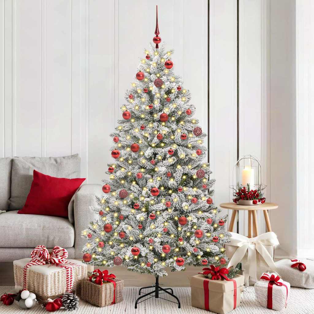 Vidaxx künstlicher Weihnachtsbaum mit 300 LED grün und weiß 180 cm PVC und Metall