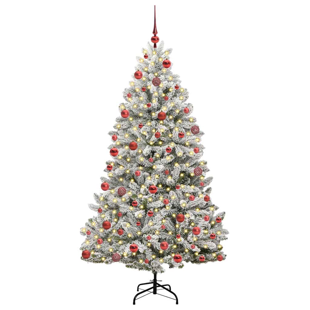 Vidaxx künstlicher Weihnachtsbaum mit 300 LED grün und weiß 180 cm PVC und Metall