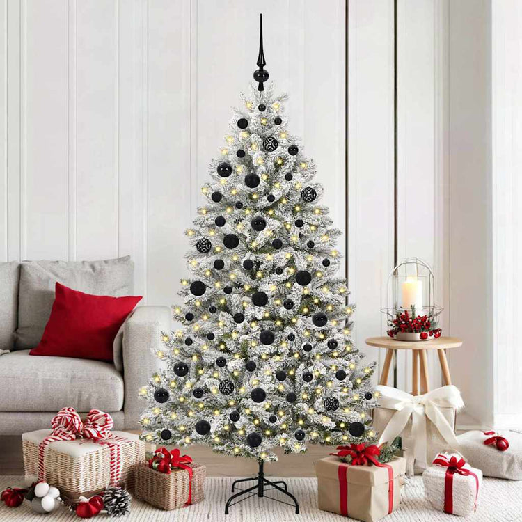 Vidaxx künstlicher Weihnachtsbaum mit 300 LED grün und weiß 180 cm PVC und Metall