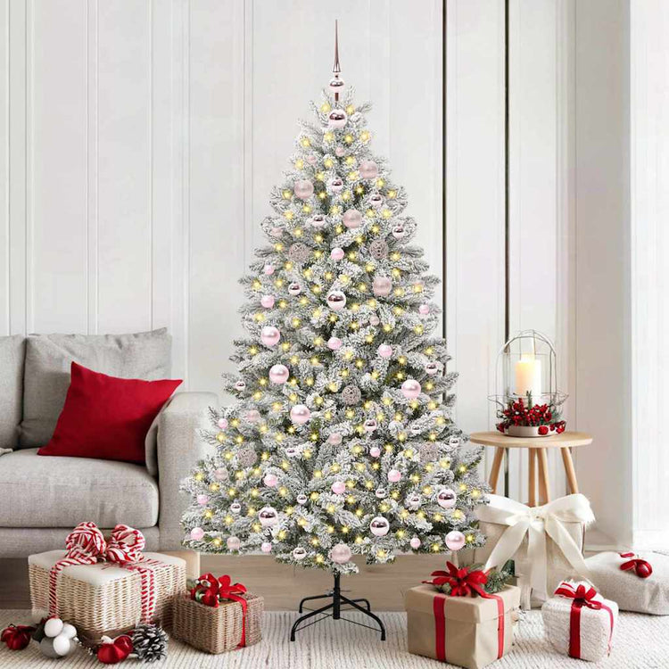 Vidaxx künstlicher Weihnachtsbaum mit 300 LED grün und weiß 180 cm PVC und Metall