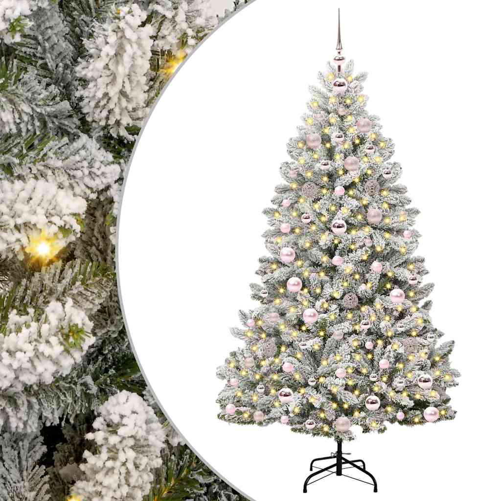 Vidaxx künstlicher Weihnachtsbaum mit 300 LED grün und weiß 180 cm PVC und Metall