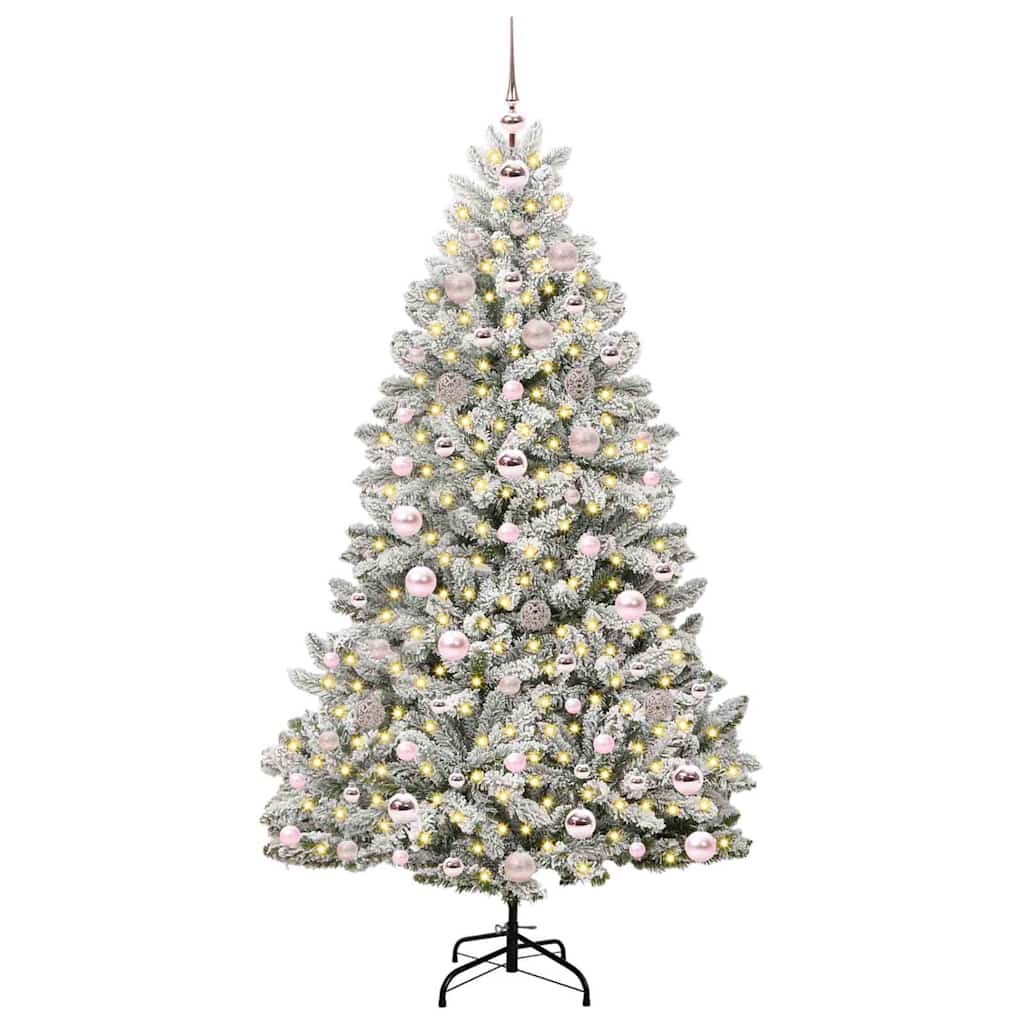 Vidaxx künstlicher Weihnachtsbaum mit 300 LED grün und weiß 180 cm PVC und Metall