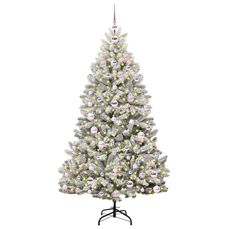 Vidaxx künstlicher Weihnachtsbaum mit 300 LED grün und weiß 180 cm PVC und Metall