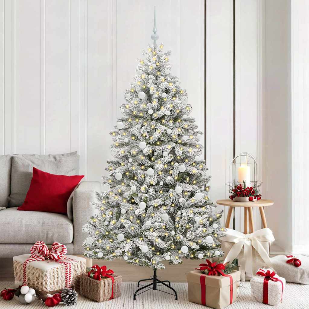 Vidaxx künstlicher Weihnachtsbaum mit 300 LED grün und weiß 180 cm PVC und Metall