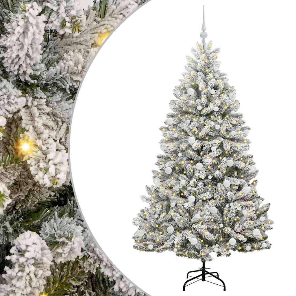 Vidaxx künstlicher Weihnachtsbaum mit 300 LED grün und weiß 180 cm PVC und Metall