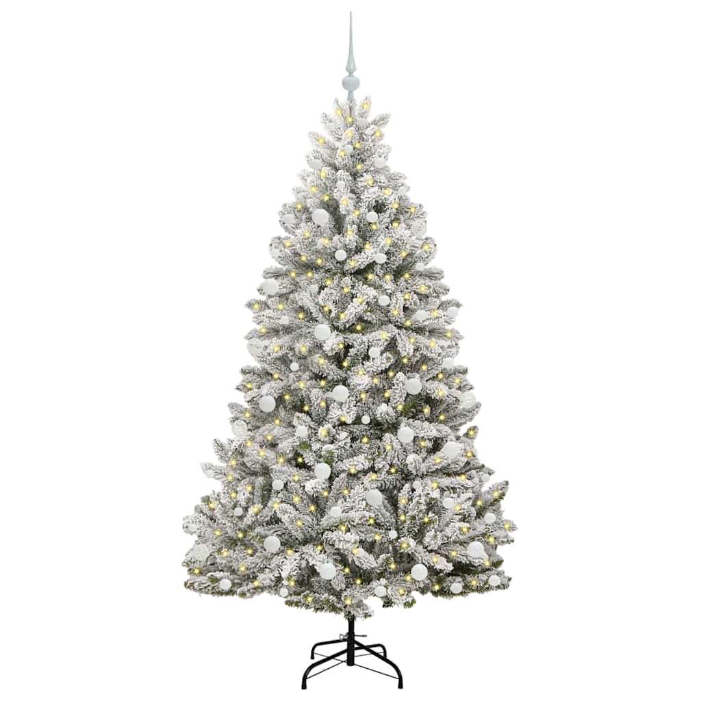 Vidaxx künstlicher Weihnachtsbaum mit 300 LED grün und weiß 180 cm PVC und Metall