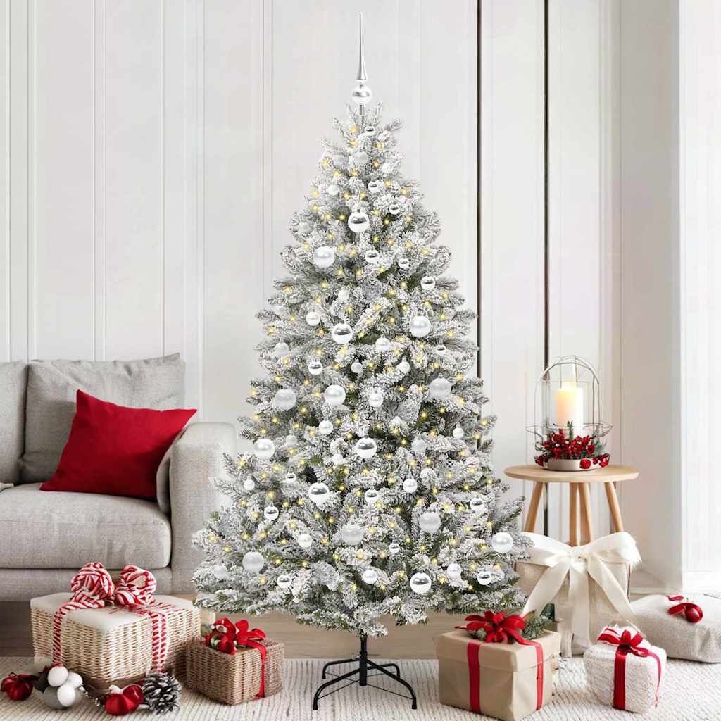 Vidaxx künstlicher Weihnachtsbaum mit 300 LED grün und weiß 180 cm PVC und Metall