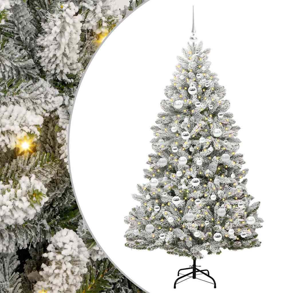 Vidaxx künstlicher Weihnachtsbaum mit 300 LED grün und weiß 180 cm PVC und Metall