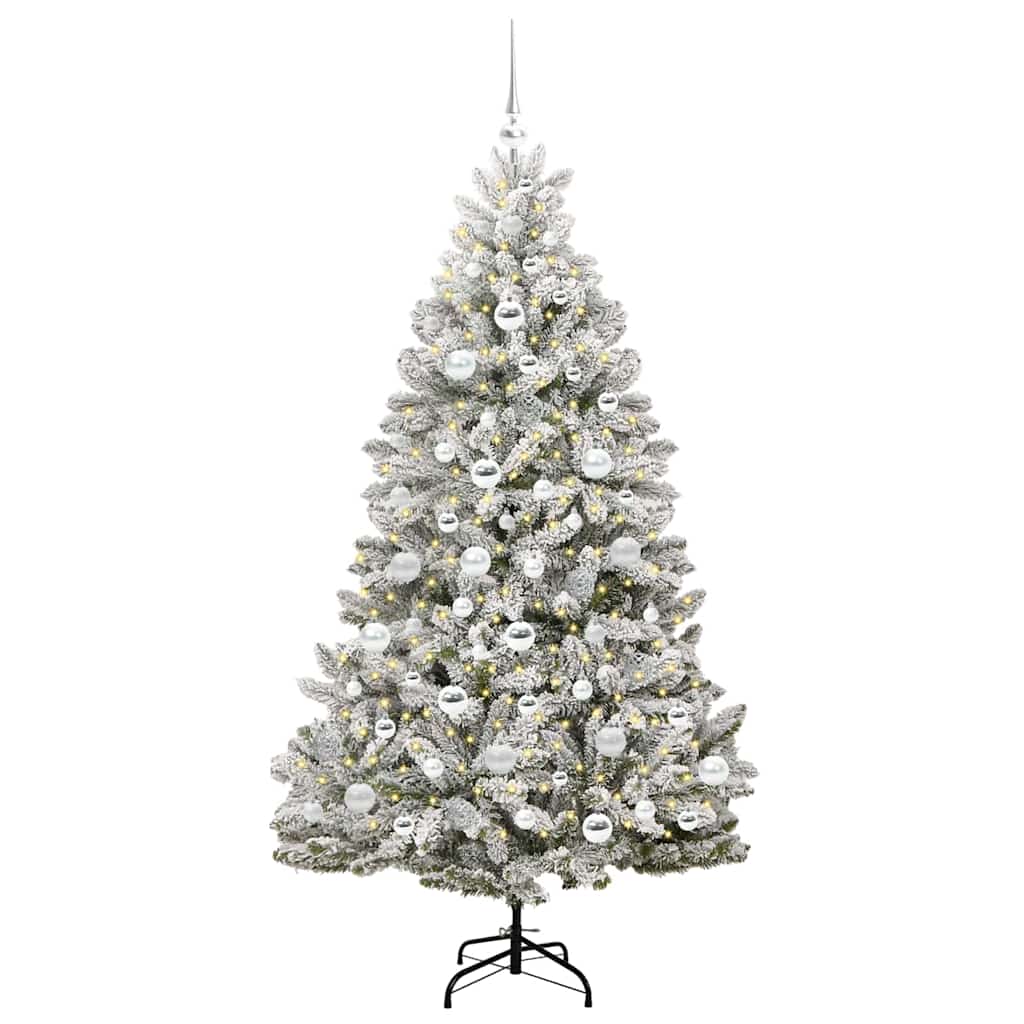 Vidaxx künstlicher Weihnachtsbaum mit 300 LED grün und weiß 180 cm PVC und Metall