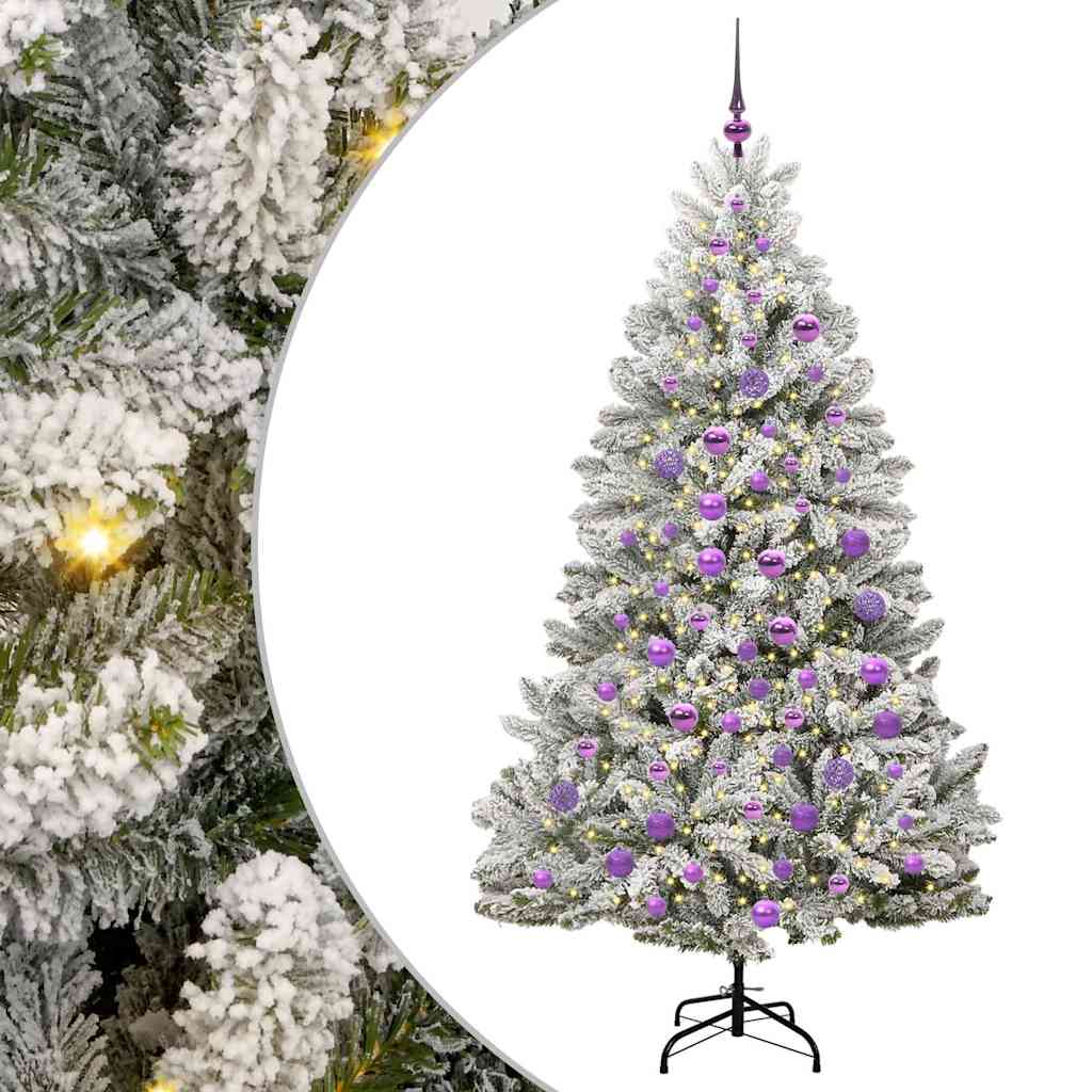 Vidaxx künstlicher Weihnachtsbaum mit 300 LED grün und weiß 180 cm PVC und Metall