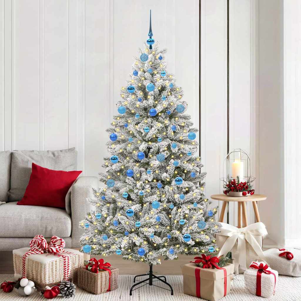 Vidaxx künstlicher Weihnachtsbaum mit 300 LED grün und weiß 180 cm PVC und Metall