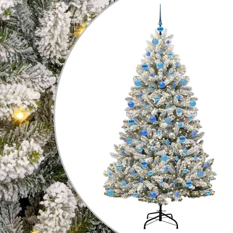 Vidaxx künstlicher Weihnachtsbaum mit 300 LED grün und weiß 180 cm PVC und Metall