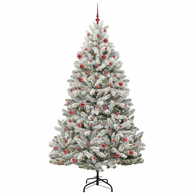 Vidaxx künstlicher Weihnachtsbaum mit 300 LED grün und weiß 210 cm PVC und Metall