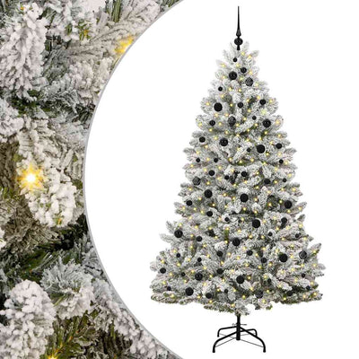 Vidaxx künstlicher Weihnachtsbaum mit 300 LED grün und weiß 210 cm PVC und Metall