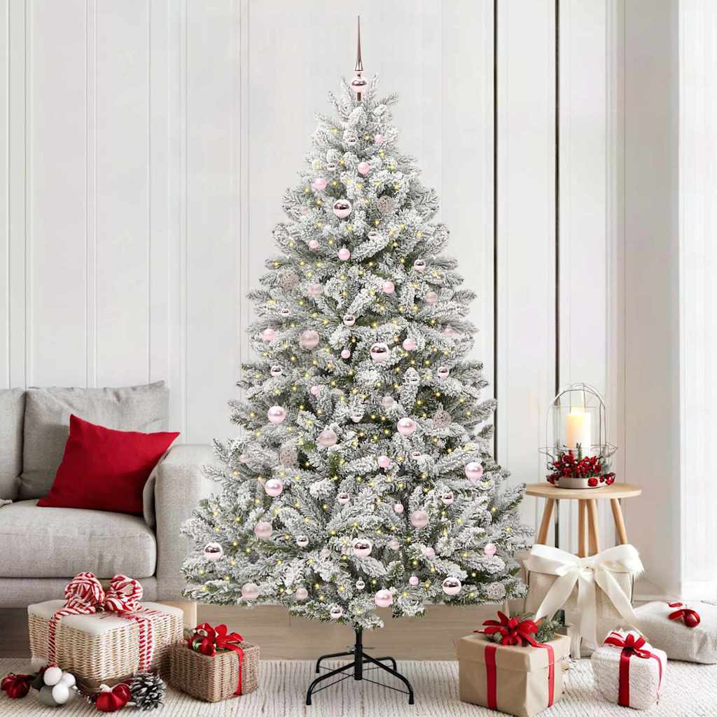 Vidaxx künstlicher Weihnachtsbaum mit 300 LED grün und weiß 210 cm PVC und Metall