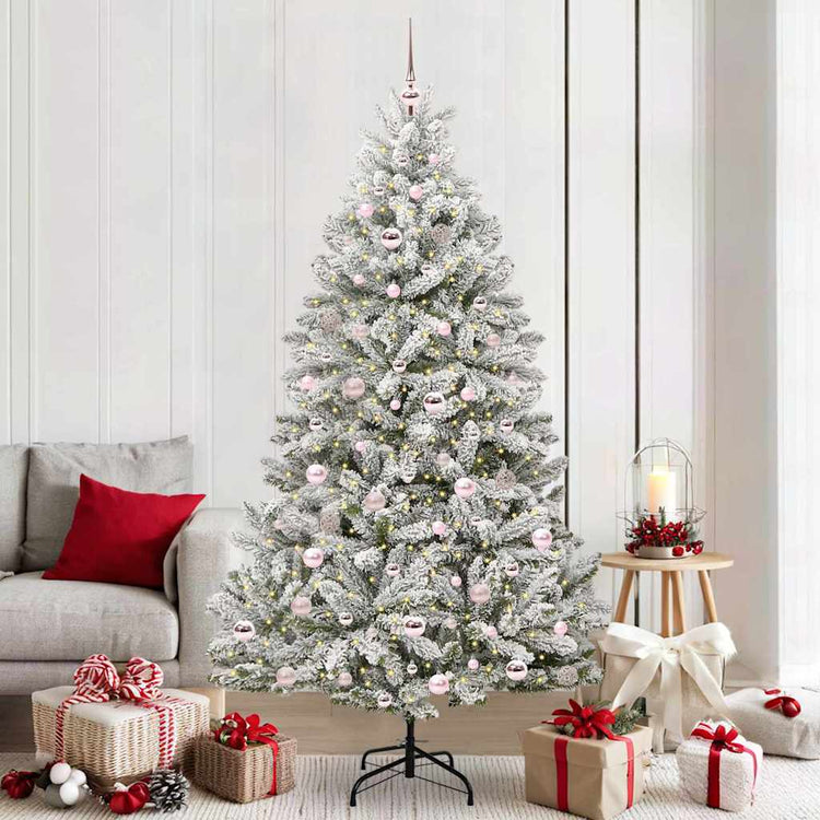Vidaxx künstlicher Weihnachtsbaum mit 300 LED grün und weiß 210 cm PVC und Metall