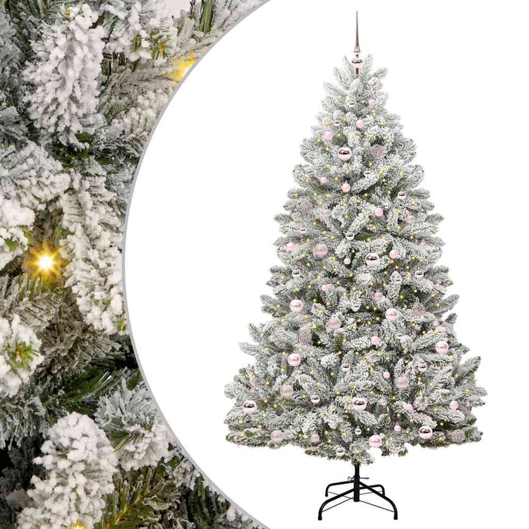 Vidaxx künstlicher Weihnachtsbaum mit 300 LED grün und weiß 210 cm PVC und Metall