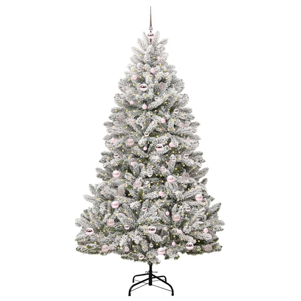 Vidaxx künstlicher Weihnachtsbaum mit 300 LED grün und weiß 210 cm PVC und Metall